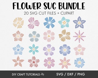 Abstract Flower SVG Bundle: Floral Cut Files