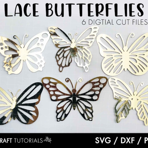 Lace Butterfly SVG, 3D Butterfly svg, Plantilla de mariposa, Archivo de corte de mariposa, Glowforge svg, archivos cortados con láser, archivos Svg para cricut
