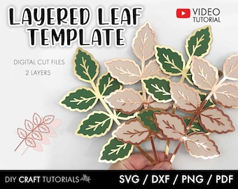 Layered Leaf SVG: Skeleton Leaves, Paper Flower Cut Files