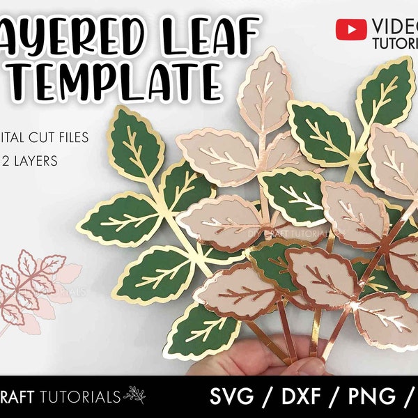 Layered Leaf svg, skeleton leaves svg, Paper flower svg, Leaf svg, Leaves svg, Fall Leaf svg, Autumn leaf svg, laser cut files, plants svg