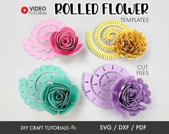 3D Rolled Paper Flower SVG Bundle