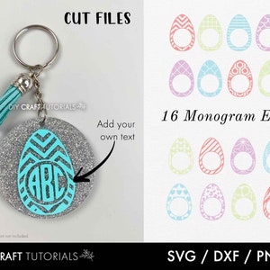 Easter Monogram svg, Easter svg, Easter Egg svg, Keychain svg, keychain patterns svg, Easter keychain svg, keyring svg, easter bucket svg