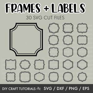 Classic Frames svg, Frames SVG, Vintage Frames svg, Labels svg, banner svg, Frame template, cricut svg, Laser cut files, ornate frame svg