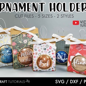 Ornament Holder SVG Bundle - 5 Sizes, Ornament Box Template, Ornament Box SVG, Christmas SVG, gift box svg, Box template, Ornament Box svg