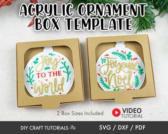 Acrylic Ornament Gift Box svg, Gift Box svg, Christmas Ornament Box SVG, Christmas SVG, Christmas Box template, Ornament Gift Box svg