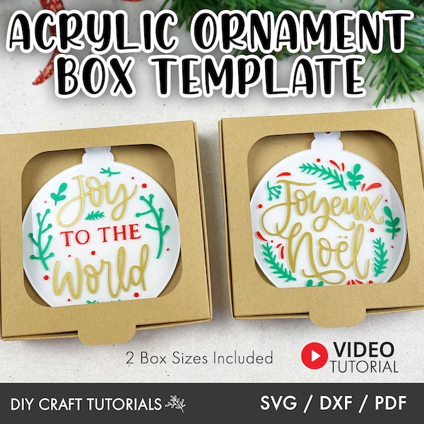 Acrylic Ornament Gift Box svg, Gift Box svg, Christmas Ornament Box SVG, Christmas SVG, Christmas Box template, Ornament Gift Box svg