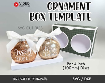 4 in Disc Ornament Box SVG, Double Ornament Box SVG, Ornament Box svg, Christmas Ornament Gift Box, Christmas Box template, gift box svg