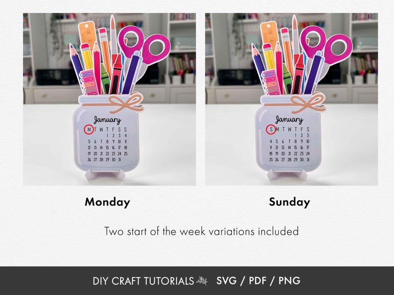Calendario SVG, calendario de tarro de conserva SVG, calendario de escritorio SVG, calendario imprimible SVG, calendario de profesor SVG, calendario 2026, calendario 2027 imagen 4