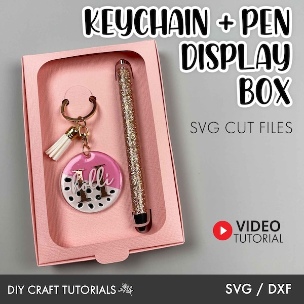 Keychain and Epoxy Pen Box SVG, Keychain Box SVG, Keychain Display Card Svg, Keychain Packaging, pen box svg, Packaging svg, gift box svg