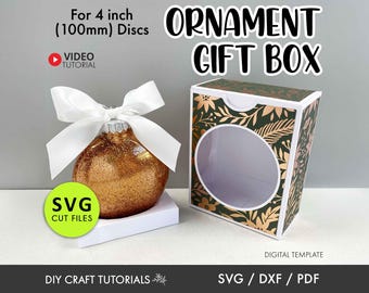 4" platte schijf ornamentdoos SVG-sjabloon: gesneden bestanden