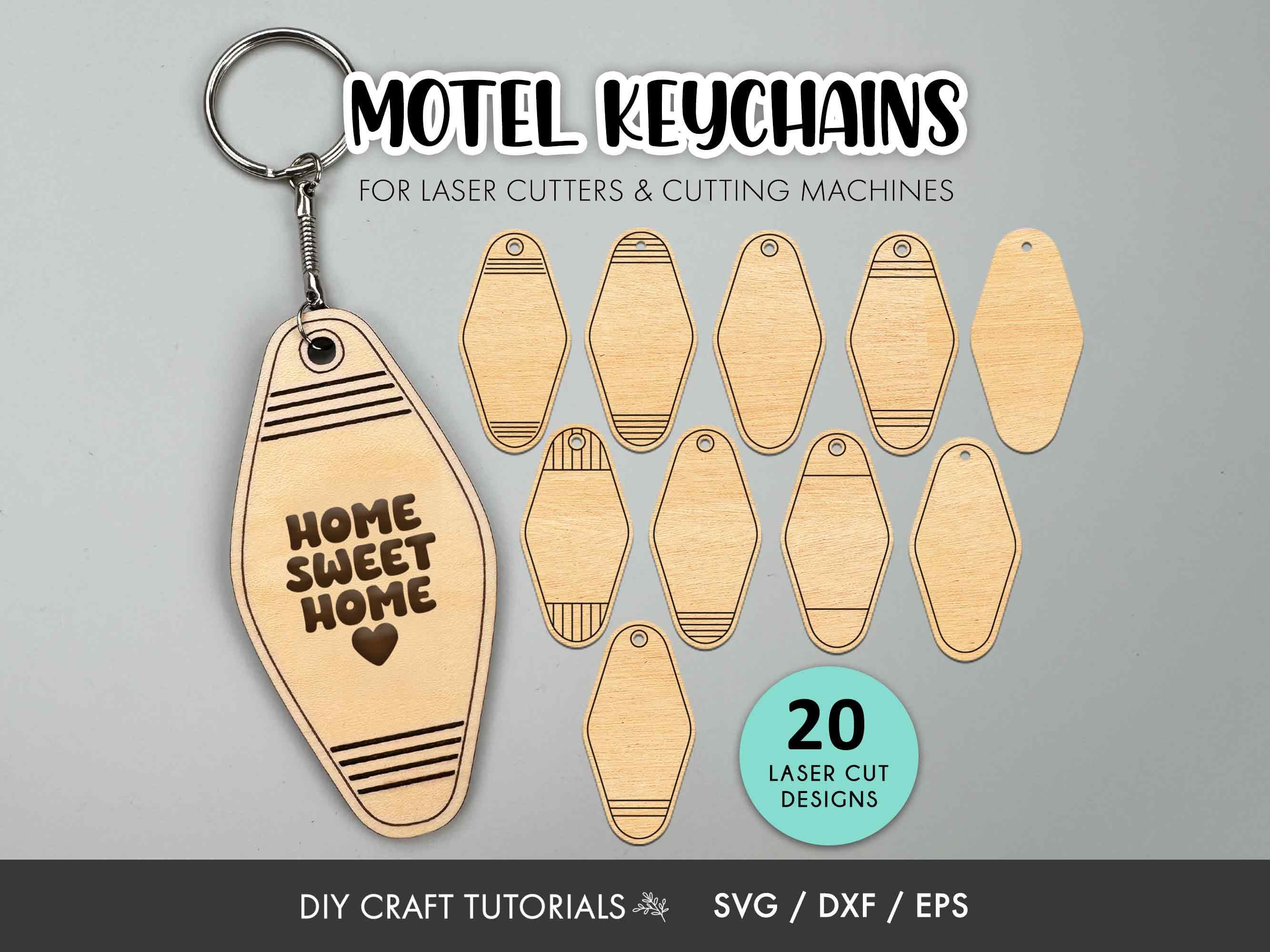 Retro Motel Keychain SVG Bundle | Laser Cut Templates - Etsy