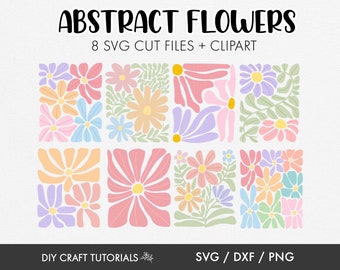 Abstract Flower SVG Bundle: Groovy Floral Clipart