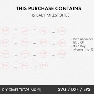 Baby Milestone Discs SVG: Laser Cut File, Birth Announcement - Etsy ...