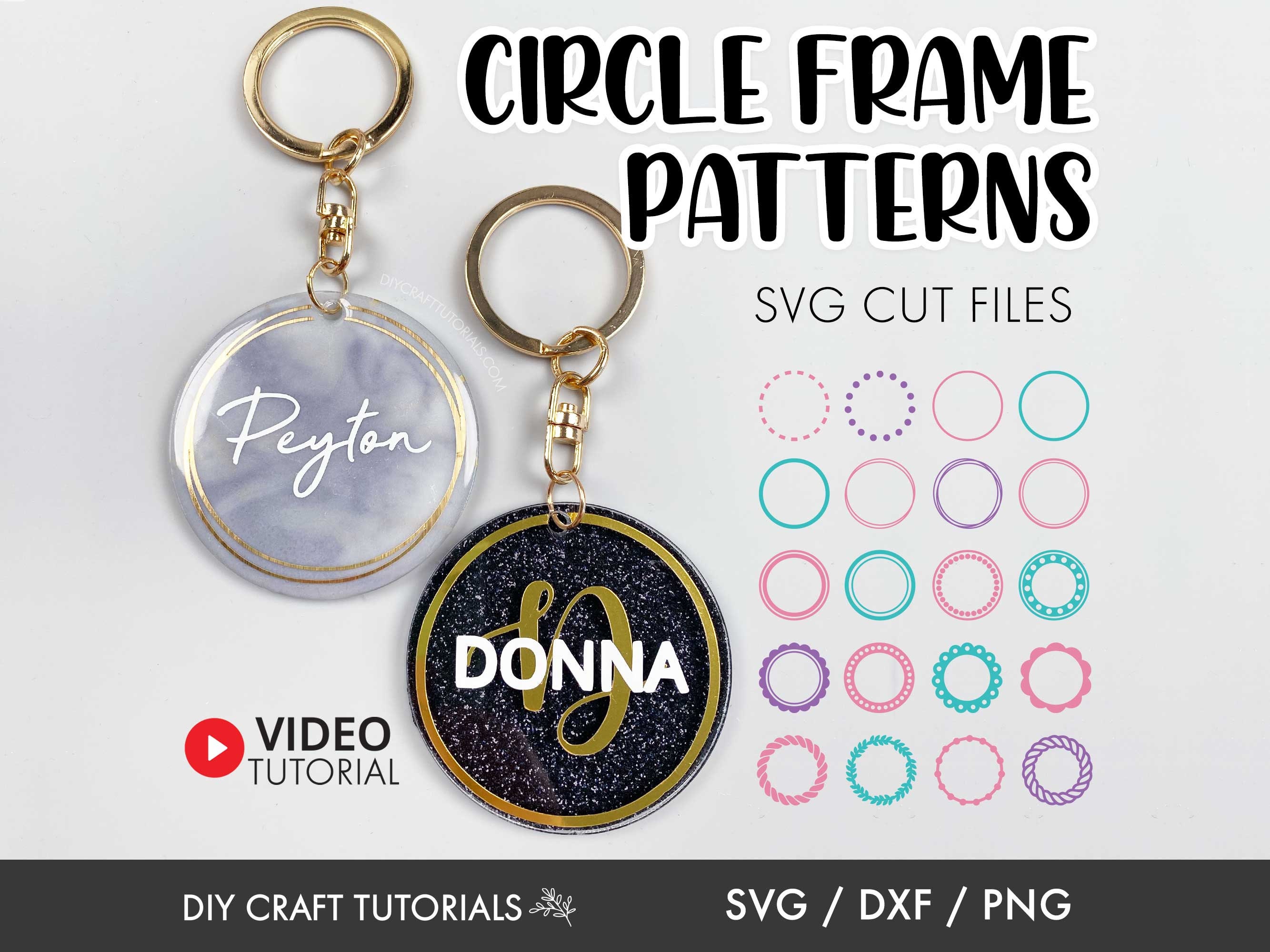 Keychain SVG Bundle - Circle Fames - So Fontsy