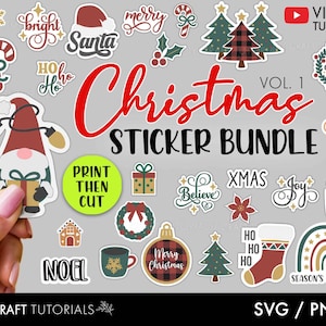 Printable Christmas Stickers, Christmas Sticker Bundle, Christmas Stickers SVG, Christmas SVG Bundle, Christmas SVG, Merry Christmas svg