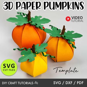 3D Kürbis svg, Herbst Kürbis Dekor, Herbst svg, Thanksgiving svg, Papier Kürbis Vorlage, DIY Home Decor, Herbst Kunsthandwerk