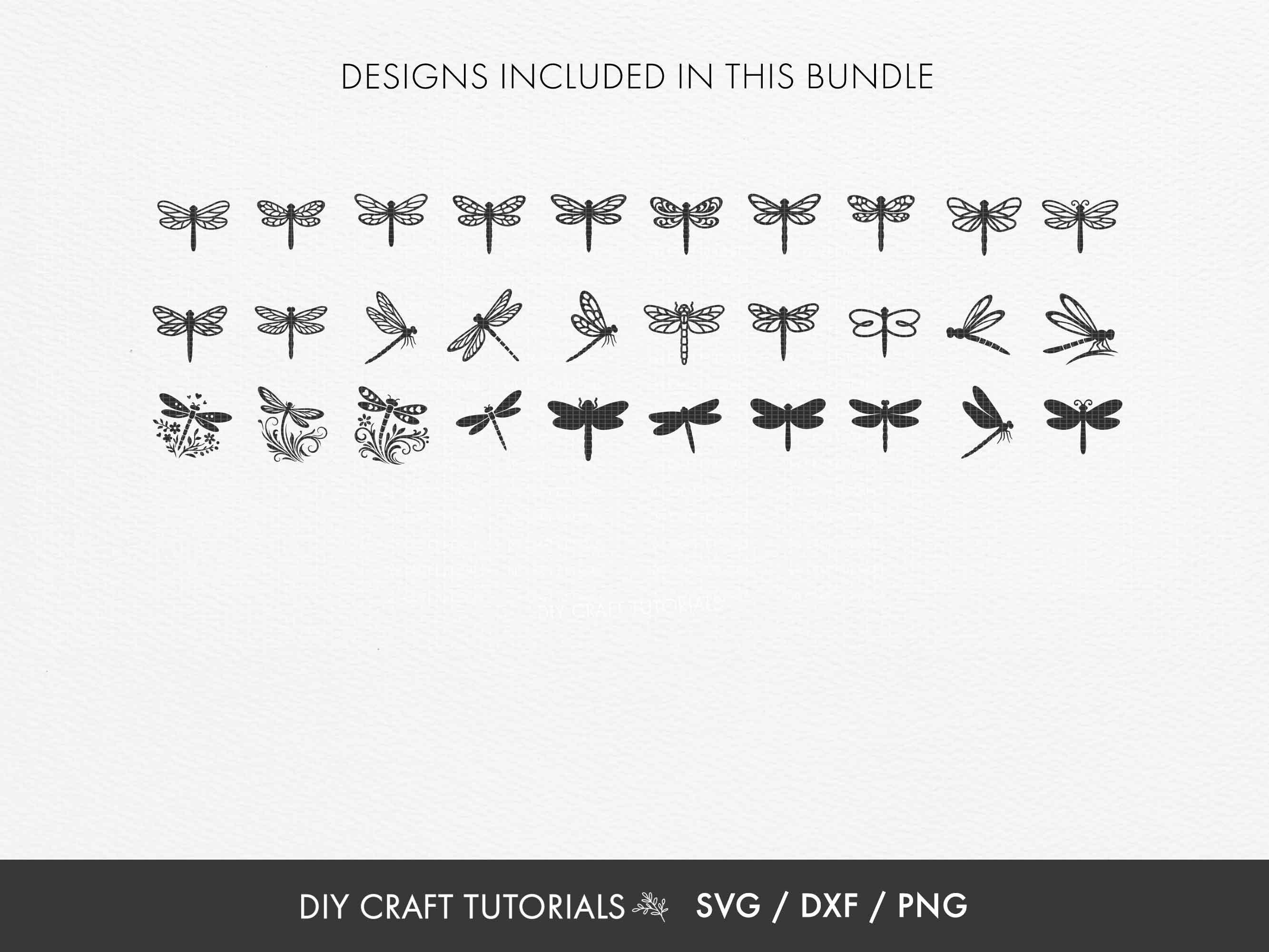 Dragonfly SVG Bundle | Dragonfly Silhouette Cut Files | Boho Nature ...