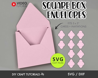 Square Envelope Box Template: 3D Greeting Card SVG Cut Files