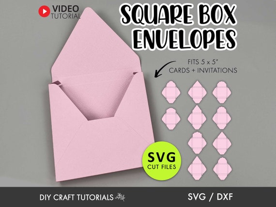 Square Envelope Box Template: 3D Greeting Card SVG Cut Files