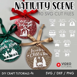 Scena Narodzenia SVG, Pakiet SVG Narodzenia, Clipart Sceny Narodzenia, Svg Narodzenia, Svg Bożego Narodzenia, Sylwetka Narodzenia, ozdoba świąteczna svg