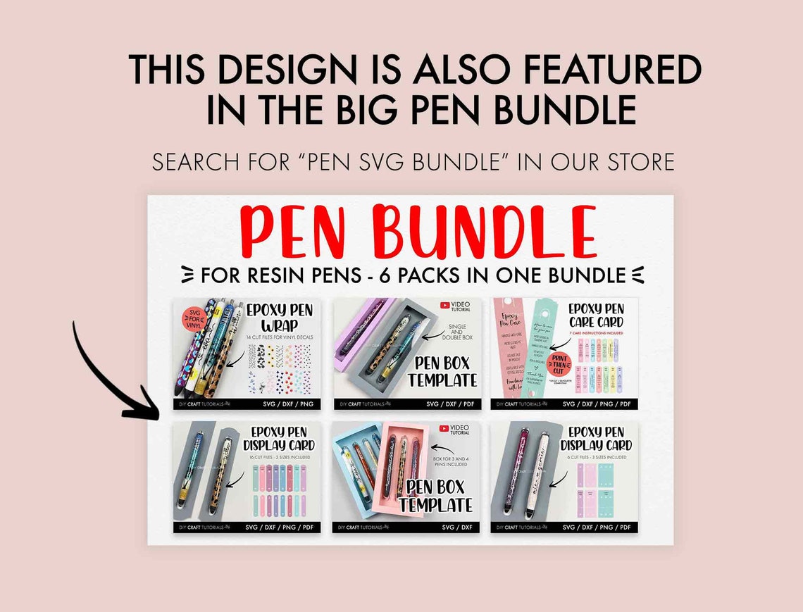 Epoxy Pen Display Card Svg Pen Card Svg Epoxy Pen Holder Etsy Australia