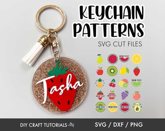 Keychain SVG bundle, Fruit SVG, Keychain svg, Round Pattern svg, keychain patterns svg, Acrylic Keychain svg, watermelon svg, lemon svg