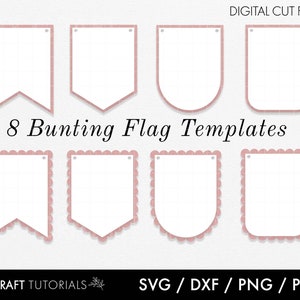 Bunting svg, scalloped banner svg, bunting flag svg, dxf, png, pdf, pennant svg, banner clipart, banner printable, birthday banner svg