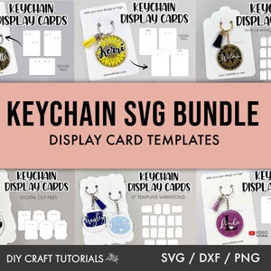 Keychain Display Card SVG BUNDLE, Keyring Display Card Template, Keychain Packaging, Key Ring Tag svg, keychain svg, Packaging svg