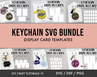 Keychain Display Card SVG Bundle: Keyring Packaging Template Cut Files