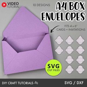 A4 Box Envelope SVG, 4x6 Envelope, Greeting Card Envelope, 3D envelope box, card envelope, envelope template svg, envelope svg, cricut svg