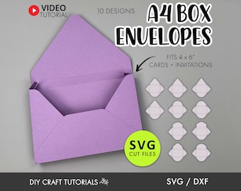 A4 Box Envelope SVG Template: 4x6 Card Cut Files
