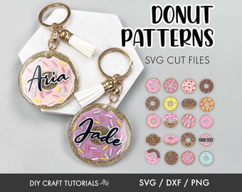 Donut SVG, Keychain svg, keychain patterns svg, Circle Patterns Svg, donut clipart, doughnut svg, sprinkles svg, donut with sprinkles svg