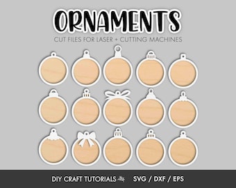 Blank Ornament SVG Bundle | Laser Cut Christmas Bauble Templates
