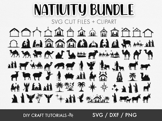 Nativity Scene SVG, Nativity Svg, Nativity SVG Bundle, Nativity Scene Clipart, Christmas SVG, Nativity Silhouette, christmas ornament svg