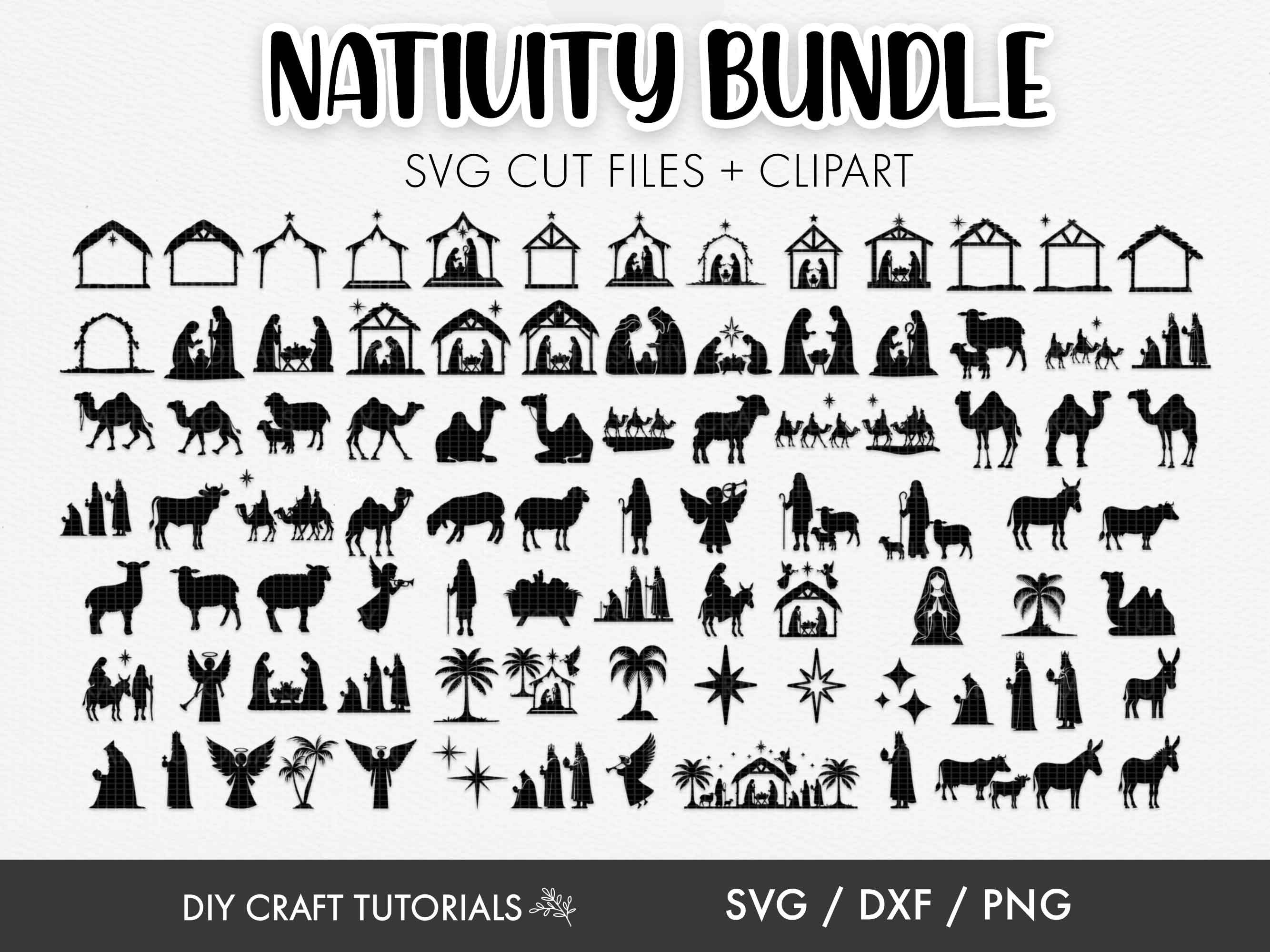 Nativity Scene SVG, Nativity Svg, Nativity SVG Bundle, Nativity Scene Clipart, Christmas SVG, Nativity Silhouette, christmas ornament svg