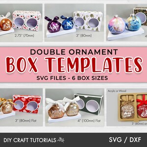 Ornament Box SVG Bundle - 6 Sizes, Ornament Box SVG, Double Ornament Box SVG, gift box svg, Christmas Box, Ornament Gift Box svg, christmas