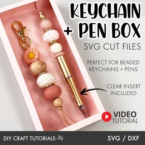 Bead Keychain and Pen Box SVG, Beaded Pen Box SVG, Pen Box SVG, Bead Pen Box Template, Bead keychain box svg, box svg, keychain box svg