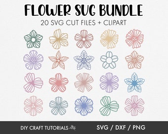 Flower SVG Bundle: Floral Clipart, Daisy Cut Files