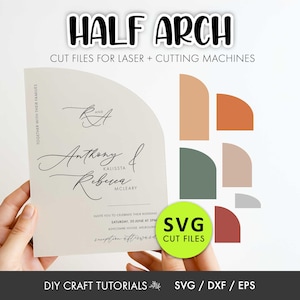 Half Arch SVG Template Bundle | Laser Cut & Cricut Files for Invitations, Menus, Place Cards, Wedding Stationery