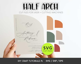 Half Arch SVG Template Bundle | Laser Cut & Cricut Files for Invitations, Menus, Place Cards, Wedding Stationery
