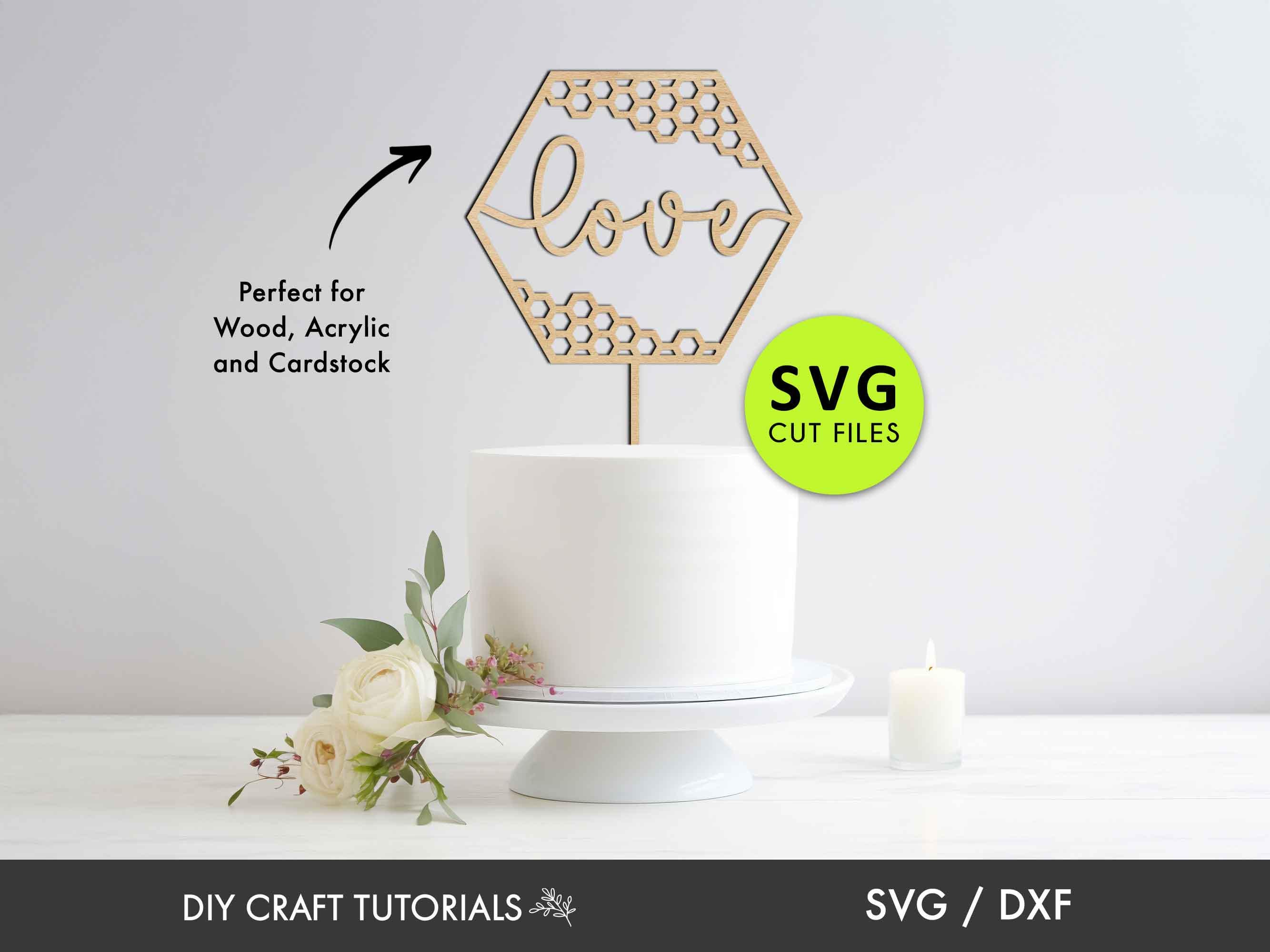 Cake Topper SVG, Glowforge Svg, Laser Cut File, Cricut Svg, Laser Cut ...