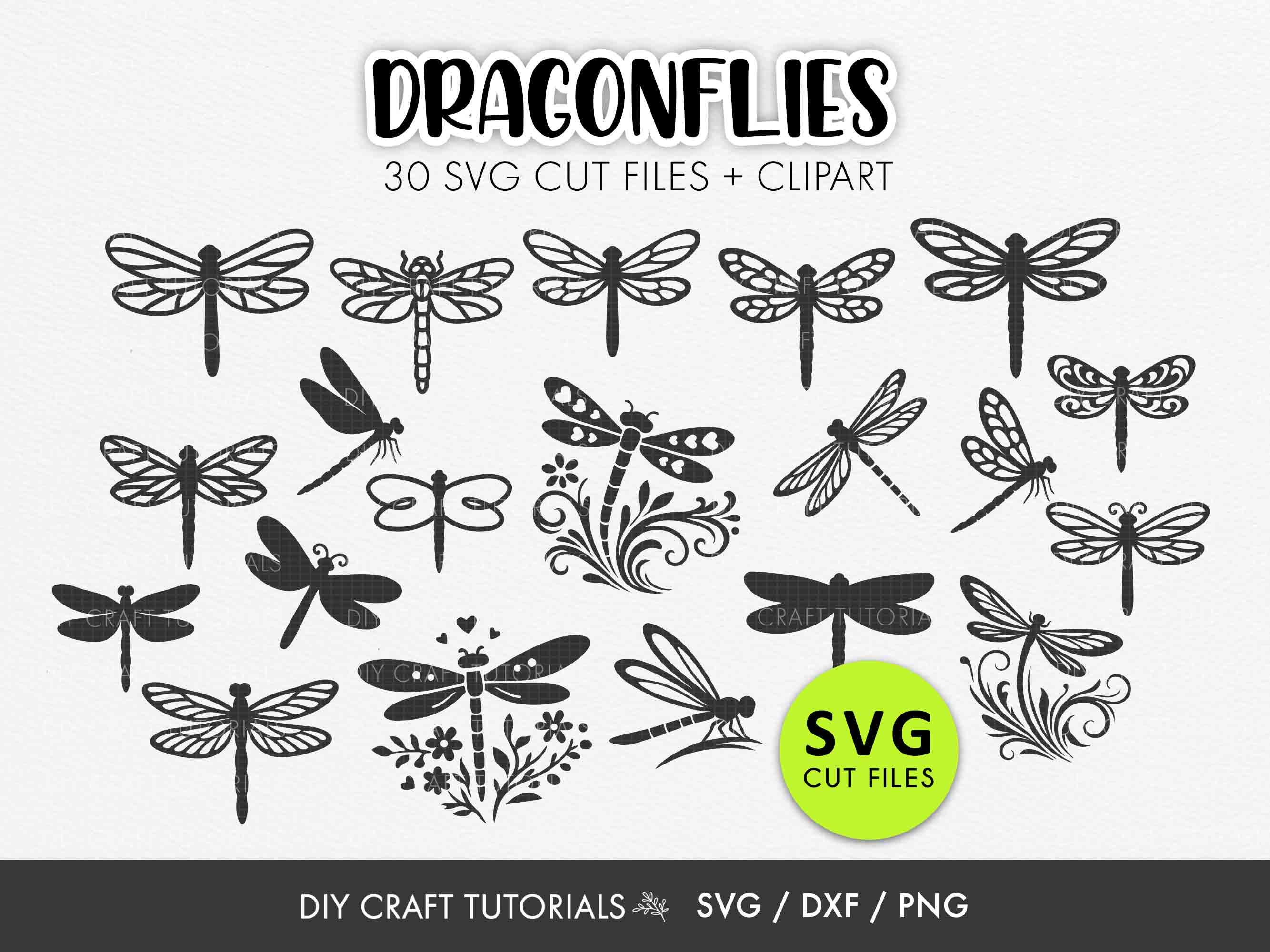 Dragonfly SVG Bundle | Dragonfly Silhouette Cut Files | Boho Nature ...