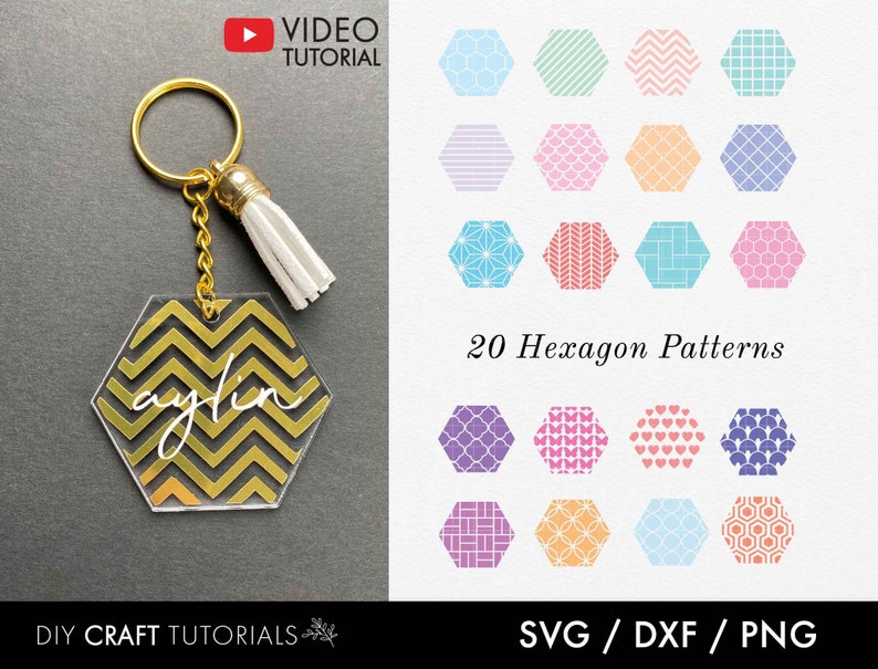 Hexagon Pattern svg Patterns Svg Keychain svg keyring | Etsy