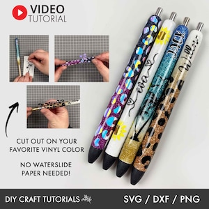 Puede incluir: Cuatro bol&iacute;grafos personalizados con diferentes dise&ntilde;os y colores. Los bol&iacute;grafos est&aacute;n decorados con purpurina, vinilo y nombres. El texto en los bol&iacute;grafos dice "eva", "Jack", "Willow" y un dise&ntilde;o de palmera. Los bol&iacute;grafos est&aacute;n sobre un fondo blanco.