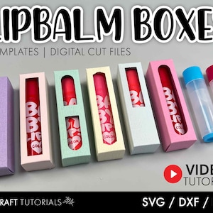 Soporte de bálsamo labial, Caja de bálsamo labial svg, plantilla de caja de bálsamo labial, Embalaje de bálsamo labial, caja de lápiz labial svg, Embalaje svg, caja de regalo svg, cricut svg