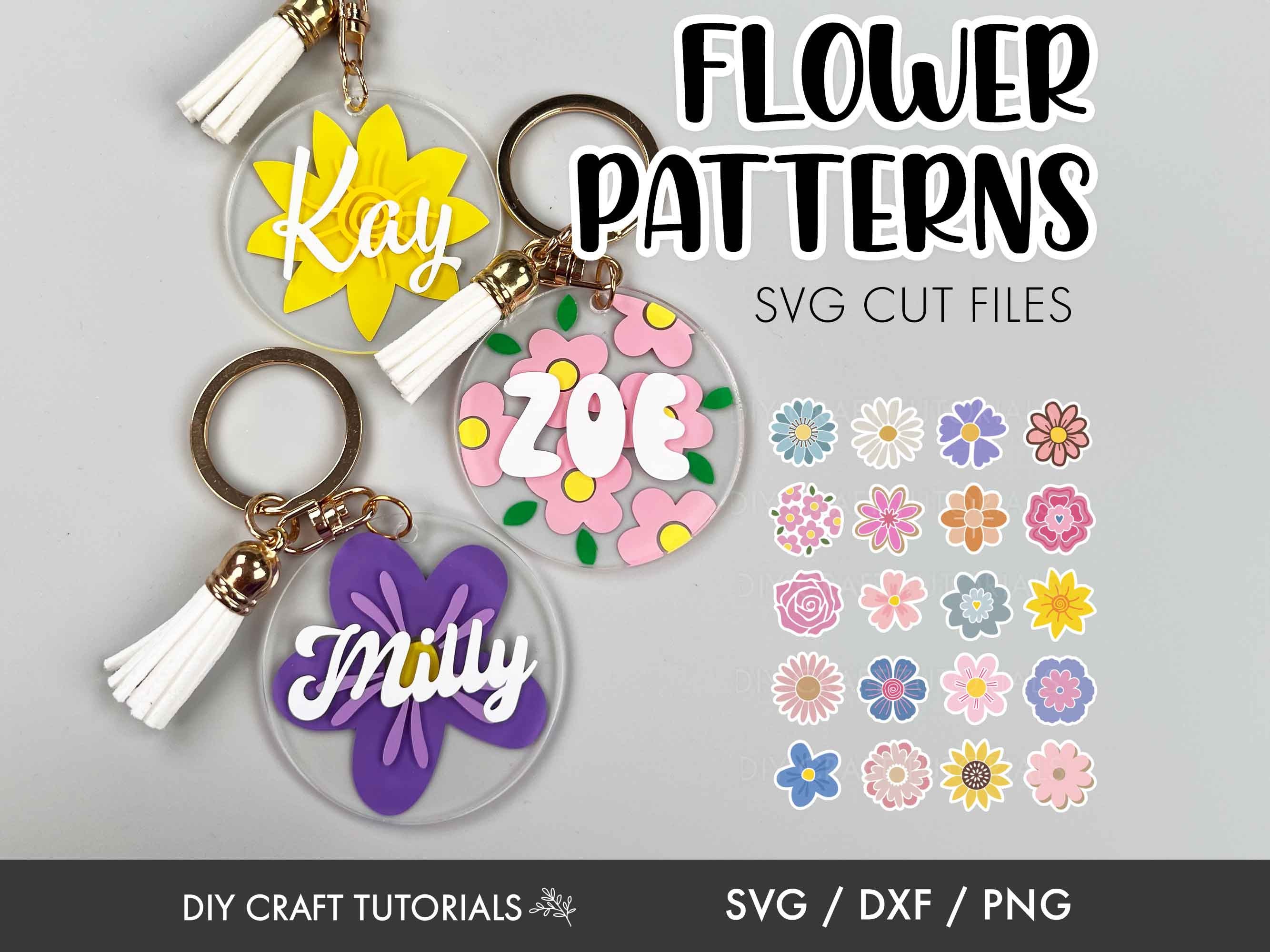 Flower svg, Flower Keychain svg, Groovy Flower svg, keychain pattern svg, keychain svg, keyring svg, retro flower svg, cricut svg