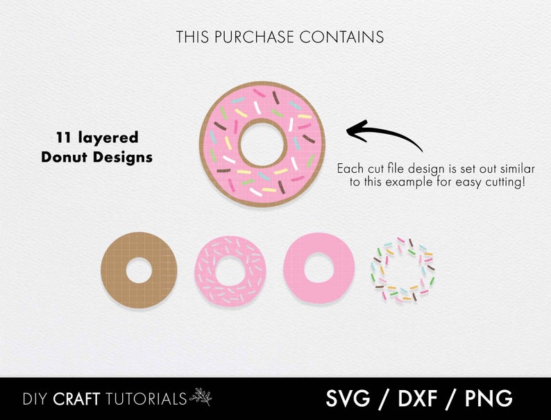 Download Donut svg sprinkles svg Layered Donut svg donut with | Etsy