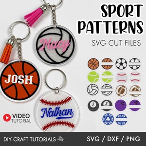 Keychain pattern svg, Sports Svg, Round Pattern svg, Circle Patterns Svg, Keychain svg, keyring patterns svg, monogram svg, sports ball svg