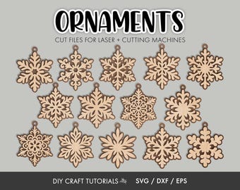 Snowflake Ornament SVG Bundle | Laser Cut Christmas Decorations