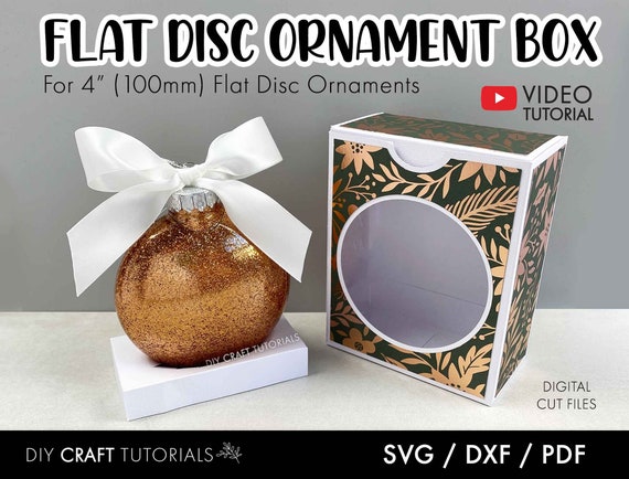 4 Flat Disc Ornament Box SVG, Ornament Gift Box Svg, Christmas